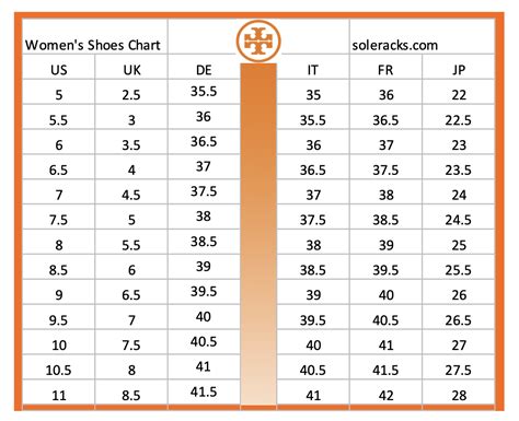 tory burch shoes size chart